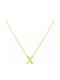Vergoldetes Halskette 9k Monogramm X Zirkon