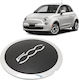 Fiat 500 Car Wheel Center Cap Black Silver Diameter 135mm 1 Piece