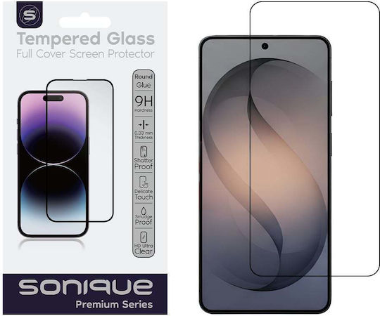 Hardy Glass Sonique Premium Series HD Full Cover 9H Fingerprint Unlock Compatible with Samsung Galaxy S26 Plus Black