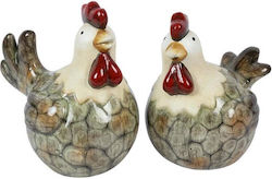 Keramische Osterdekoration Huhn 2 Stücke 17,5x13x23cm