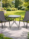 Paros 3-Pieces Dining Set for Small Outdoor Spaces Gray