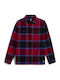 Long-sleeved Flannel Shirt Checked Burgundy
