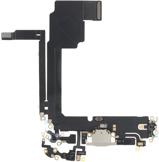 Apple iPhone 15 Pro Max Cablu Flex Port Încărcare Titan Alb OEM