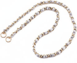 Sharks Bay Clothing Crossbody Mobile Phone Chain Gold & Woven Beige Siel