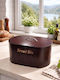 Galifas Bread Box with Lid Wooden Brown 35x25.5x18cm