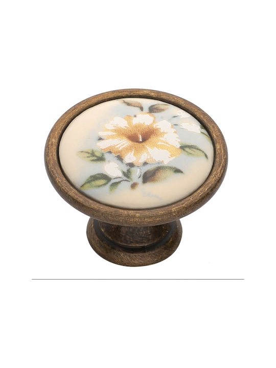 Roline 523 Knob Furniture made of Porcelain Brown Porcelain Blue 523-2/536 1pcs