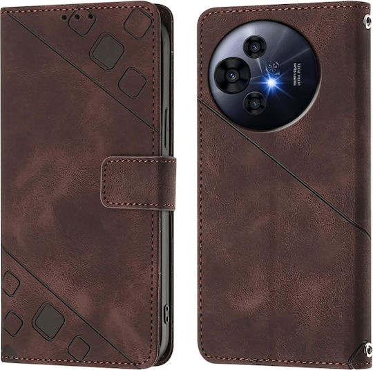Skin Feel Embossed Wallet Piele / Silicon Maro (TCL 50 NXTPAPER 5G / TCL 50 Pro NXTPAPER 5G)