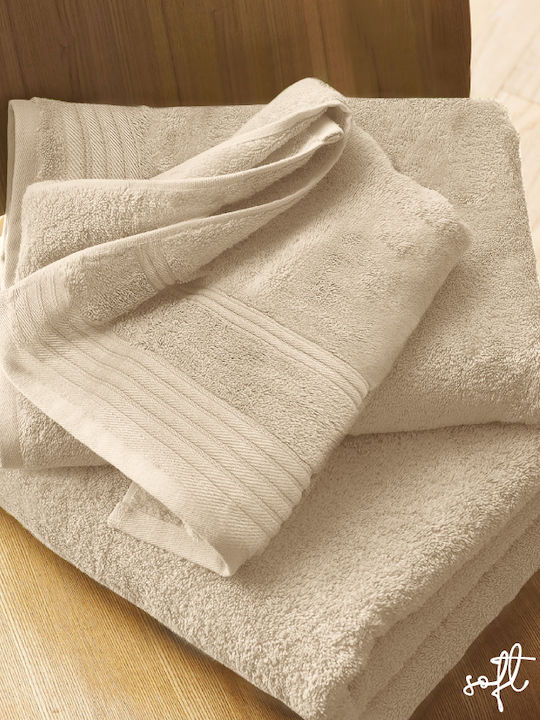 Cosy Life Bath Towels Set 3 pcs Soft Line Ecru ...