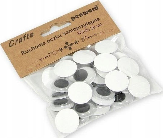 Polsirhurt Decorative Moving Eyes Rs-04 20mm Stickers 30 Pieces
