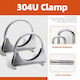 Exhaust Clamps U-type Clamp Set 2 Pieces Diameter 54 Mm