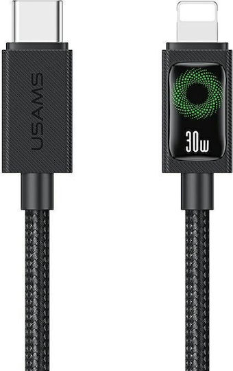 Usams USB-C to Lightning Cable 30W Μαύρο 1.2m SJ774USB01