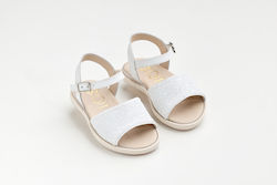 Ever Kid White Baptism Leather Sandals