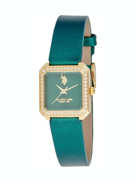 U.S. Polo Assn. Women's Watch with Green Leather Strap