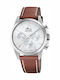 Lotus Watches Мъжки Часовник На Батерия С Кафява Кожена Каишка