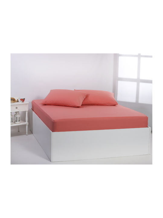 Silk Fashion Sheet Super-Double 245x267cm. Coral Almond
