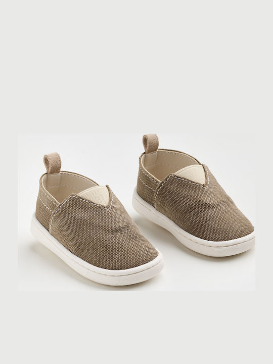 Ever Kid Espadrile boteza din material textil Maro