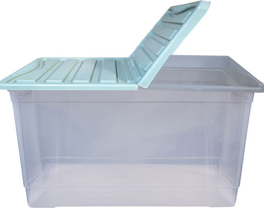 Foldable Plastic Storage Box with Lid 78.5x49.5x43cm 1pcs