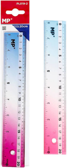 Madrid Papel Plastic Transparent Ruler 20.32cm Multicolour