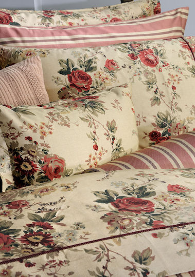 Down Town Home Sheet Sets King Size with Elastic 250x270+35cm. 869 Antique Antique Flower 4pcs