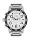 Nixon 51-30 Ανδρικό Ρολόι 51mm Χρονογράφος Μπαταρίας με Ασημί Μεταλλικό Μπρασελέ