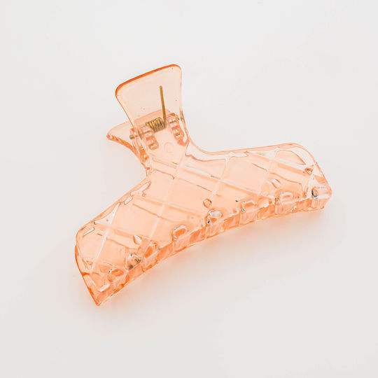 Plastic Claw Clip Semi-Transparent Vintage Design Orange