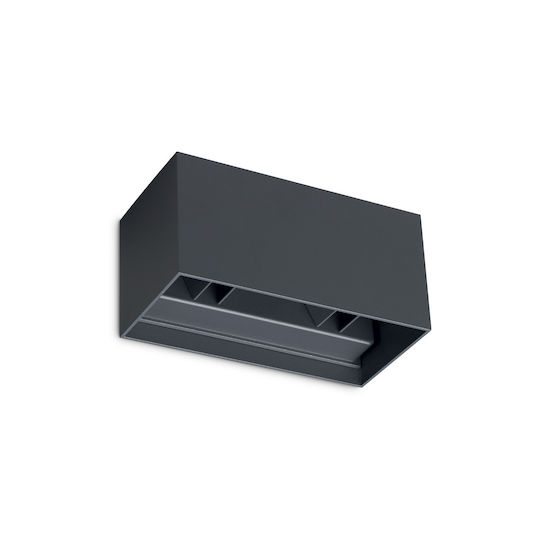 Ideal Lux Atom Επιτοίχια Εξωτερική Πλαφονιέρα LED IP54 με Φυσικό Λευκό Φως 20x10x10εκ.