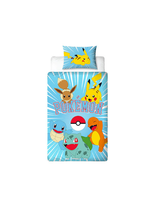 Pokemon Σετ Παιδική Παπλωματοθήκη Μονή Πολύχρωμη