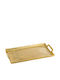 Capolavoro Metal Rectangular Serving Tray in Gold Color 46x25x4cm 24.200 1pcs