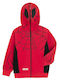 Fleece Kinder-Sweatshirt Strickjacke mit Kapuze Rot