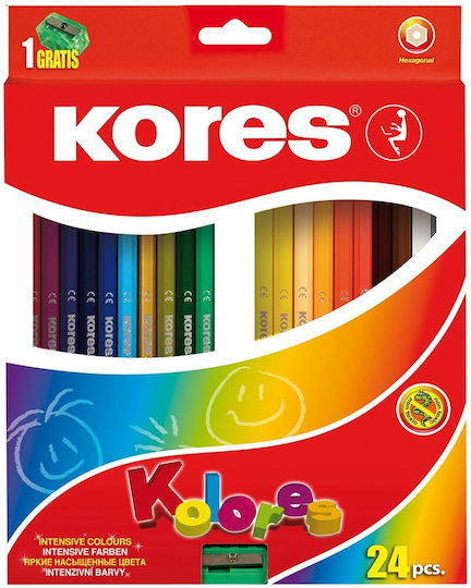 Kores Kolores Creioane Colorate Hexagonale 24 Culori 96324
