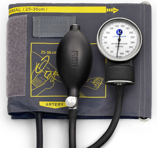 Little Doctor Ld 70 Tensiometru Mecanic Profesional Manometru Metalic Mansetă Dimensiune 25 36 Cm Inel Fixare Metalic Fără Stetoscop Negru Gri