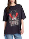 Women's Blouse Cotton Short Sleeve Almost Black