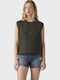 Women's Blouses Cotton Sleeveless Black Top
