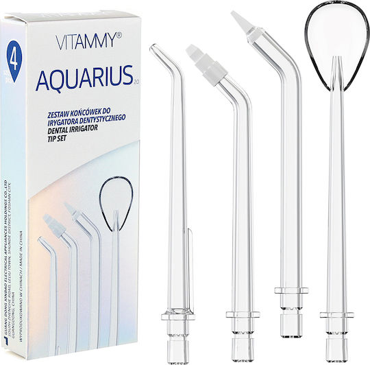 Комплект От 4 Професионални Големи Прозрачни Дюзи За Воден Иригатор Vitammy Aquarius