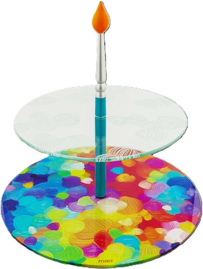 Pylones Γυάλινη Ορντεβιέρα με Βάση Ø25cm Π25xΜ25cm