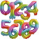 GoDan Luftballons Zahlen Regenbogen 76cm 30