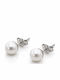 Atofio Kosmima Earrings made of White Gold with Pearls