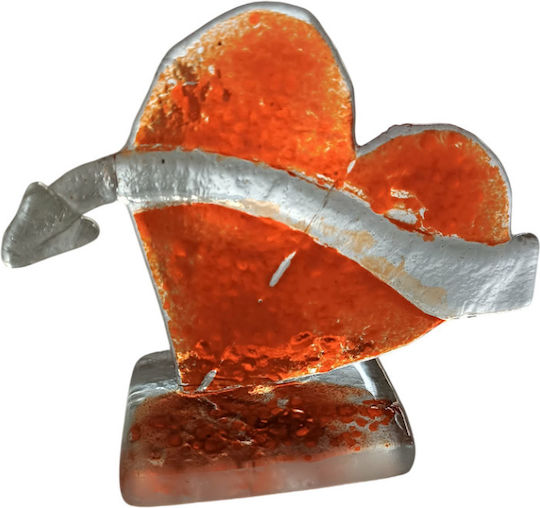 Καρδιά Χειροποίητη Fused Glass Υ8εκ
