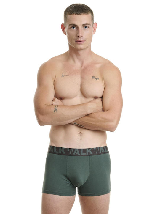Walk Herren Boxershorts Brown, Green 2Packung