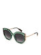 Furla Women's Sunglasses with Green Plastic Frame and Black Lens SFU820 03GE
