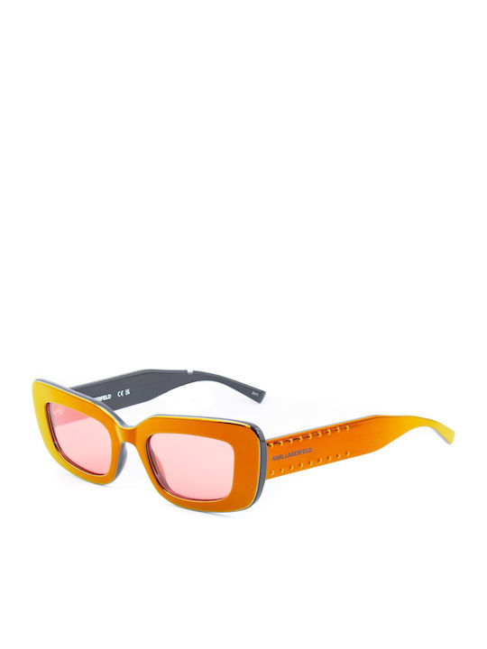 Karl Lagerfeld Damen Sonnenbrille mit Rosa Gest...