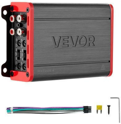Vevor Car Audio Amplifier 4-channel Bridgeable Car Amplifier Multichannel Class D Stereo Amp Max 4 X 120w At 4 Ohms 4 X 200w At 2 Ohms High Output Suvs Pickups Off-road Vehicles