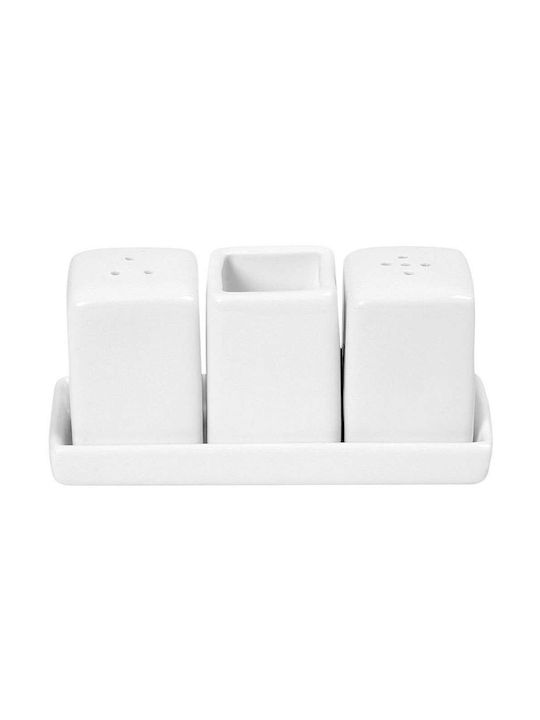 Espiel Salt and Pepper Set Porcelain with Stand 4pcs