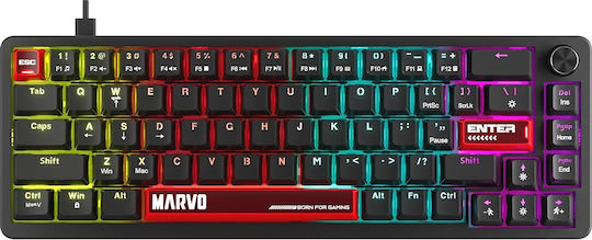 Marvo Arma 67 Gaming Μηχανικό Πληκτρολόγιο 65% με Custom διακόπτες και RGB φωτισμό (Αγγλικό US)