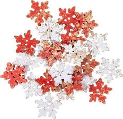 Dalprint Holzhandwerksdekoration Dpcraft Schneeflocken 2,5 Cm 24 Stück Rot Weiß Vergoldet