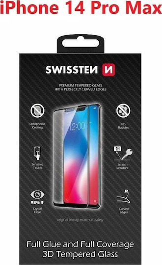 Swissten 3D Full Glue Full Face Tempered Glass Μαύρο (iPhone 14 Pro Max)