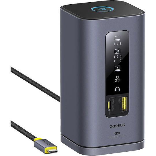 Dock / USB-C Stație de andocare cu HDMI 4K PD Ethernet și conexiune 3 monitoare Argintiu (B0D17Q82X4)