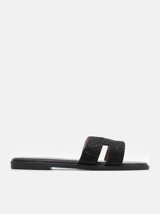 Luigi Women's Flat Sandals in Black Color
