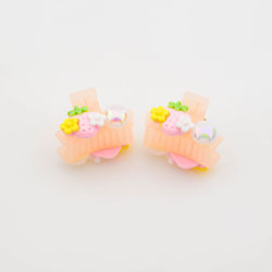 Claw Clip Strawberry Flowers & White Pearl 2 Pi...