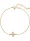 Senza Women's Bracelet with Cross design made of Silver Gold Plated